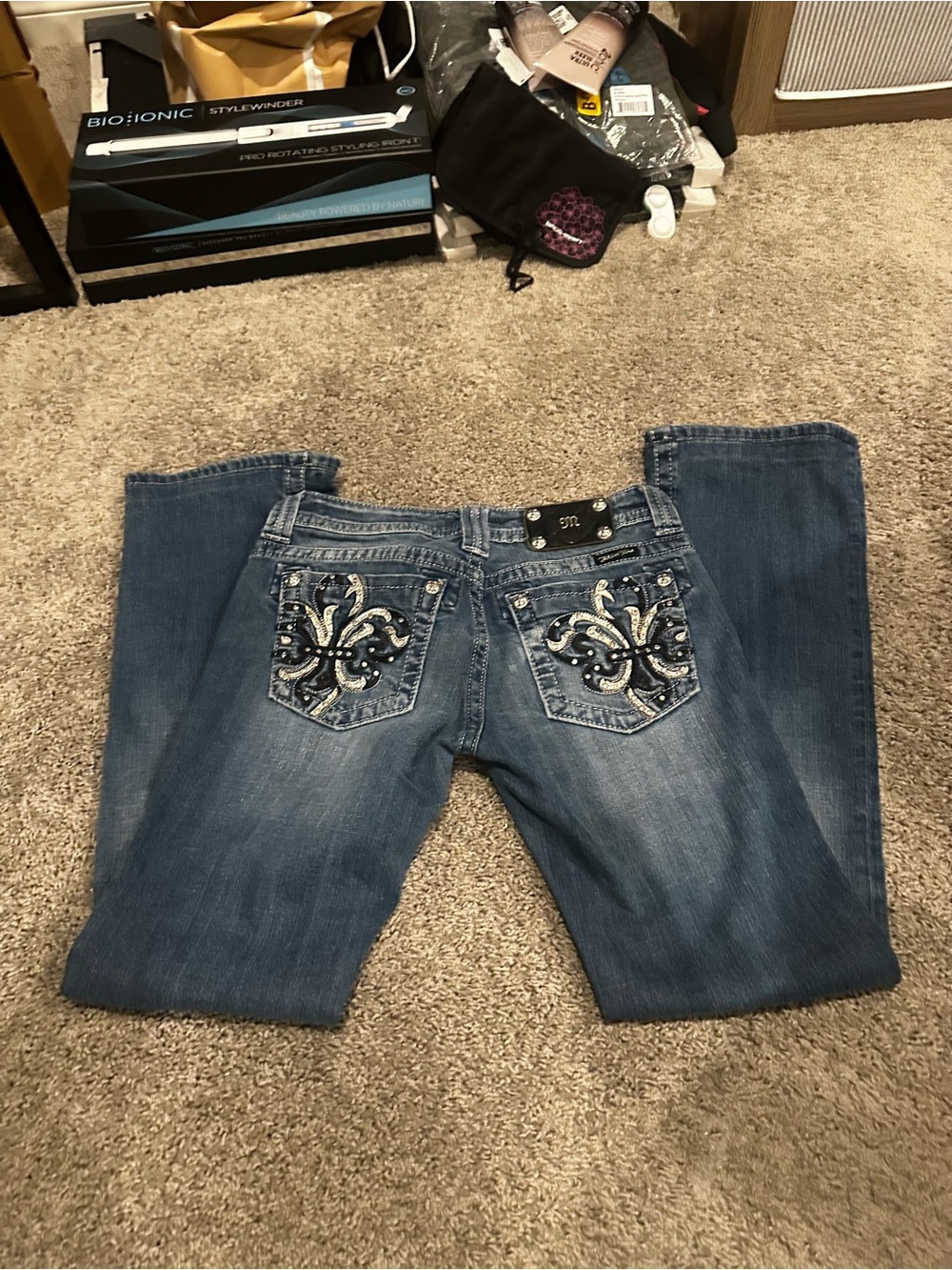 Miss Me Dark Blue Embellished Boot Cut Jeans - Picture 5 of 5